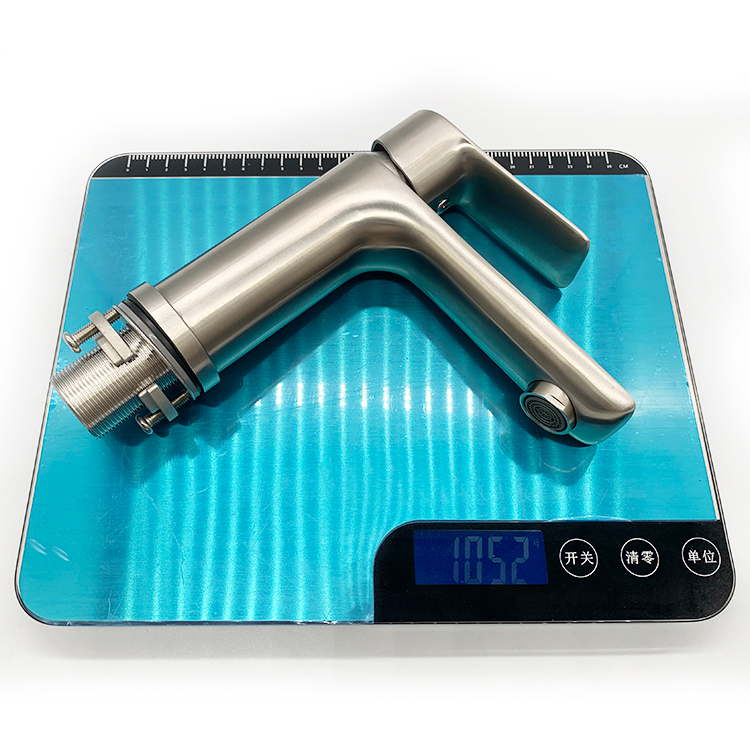 Top Selling Hot Cold Single Handle Water Bathroom Basin Sink Faucet 304 Stainless Steel Brushed Basin Faucet Mixer