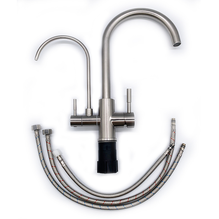 SUS304 Dual Handle Direct Drinking Water Hot Cold Kitchen Faucet 3 Way Water Purifier Faucet