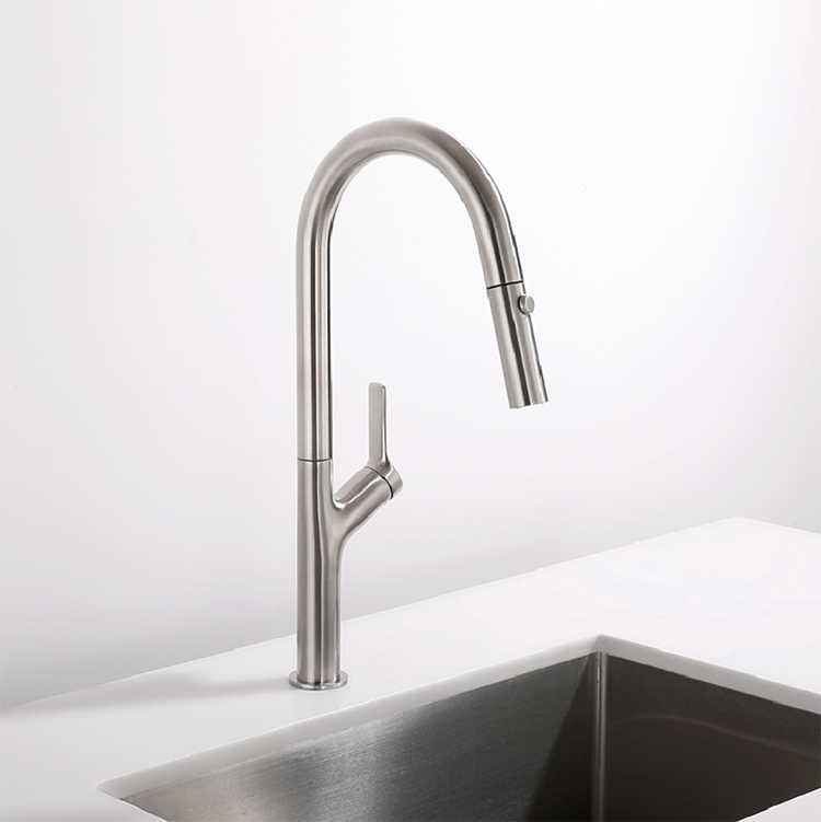 China Hot Sale Mixer Taps Brushed Kitchen Faucet Tap Hot And Cold Pull Down 304 Stainless Steel Kitchen Sink Faucet