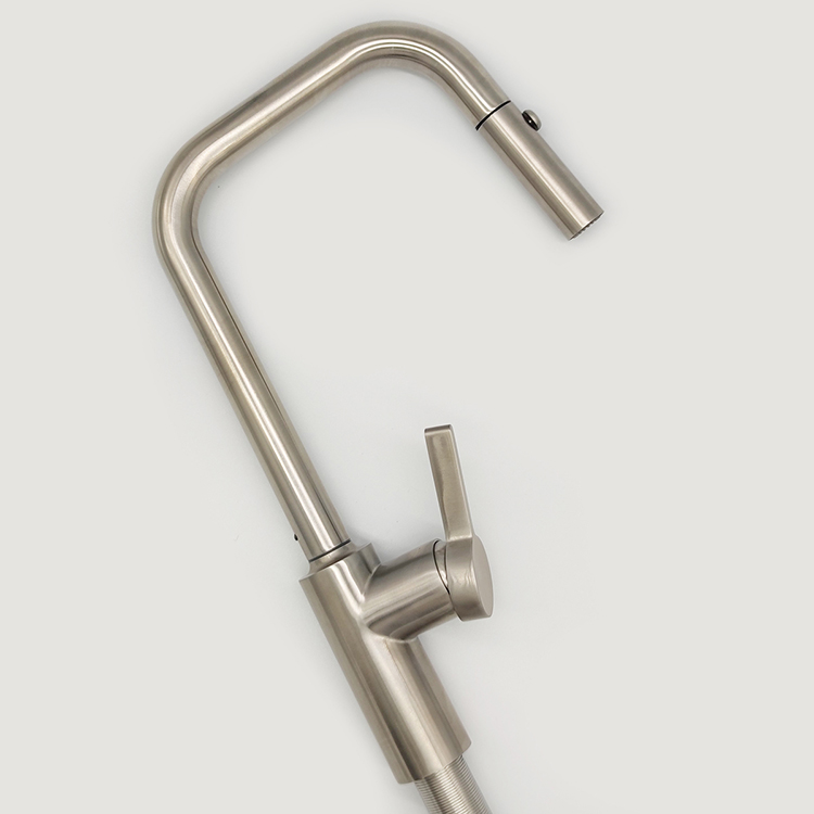 New Product Deck Mounted Pull Down Kitchen Faucet With Sprayer Stainless Steel Kitchen Sink Faucet