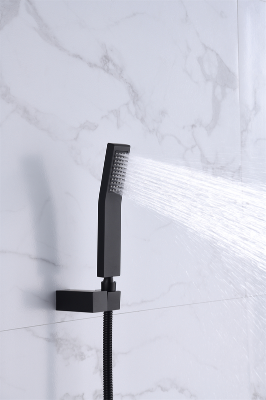 Ceiling Shower Set with Polished Body Jet System Waterfall Thermostatic Massage Raining Shower Thermostatic Faucets