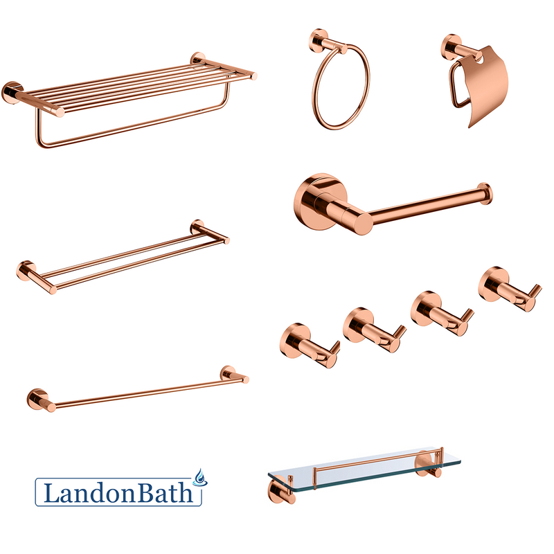 Brushed Gold Bathroom Accessories Set Paper Holder Towel Rail 70Series
