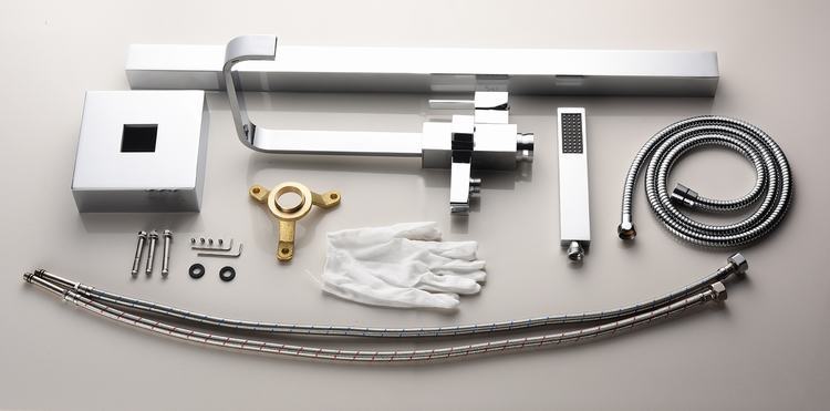 French Gold Brass Chrome Deck-Mount Roman Bathtub Tap