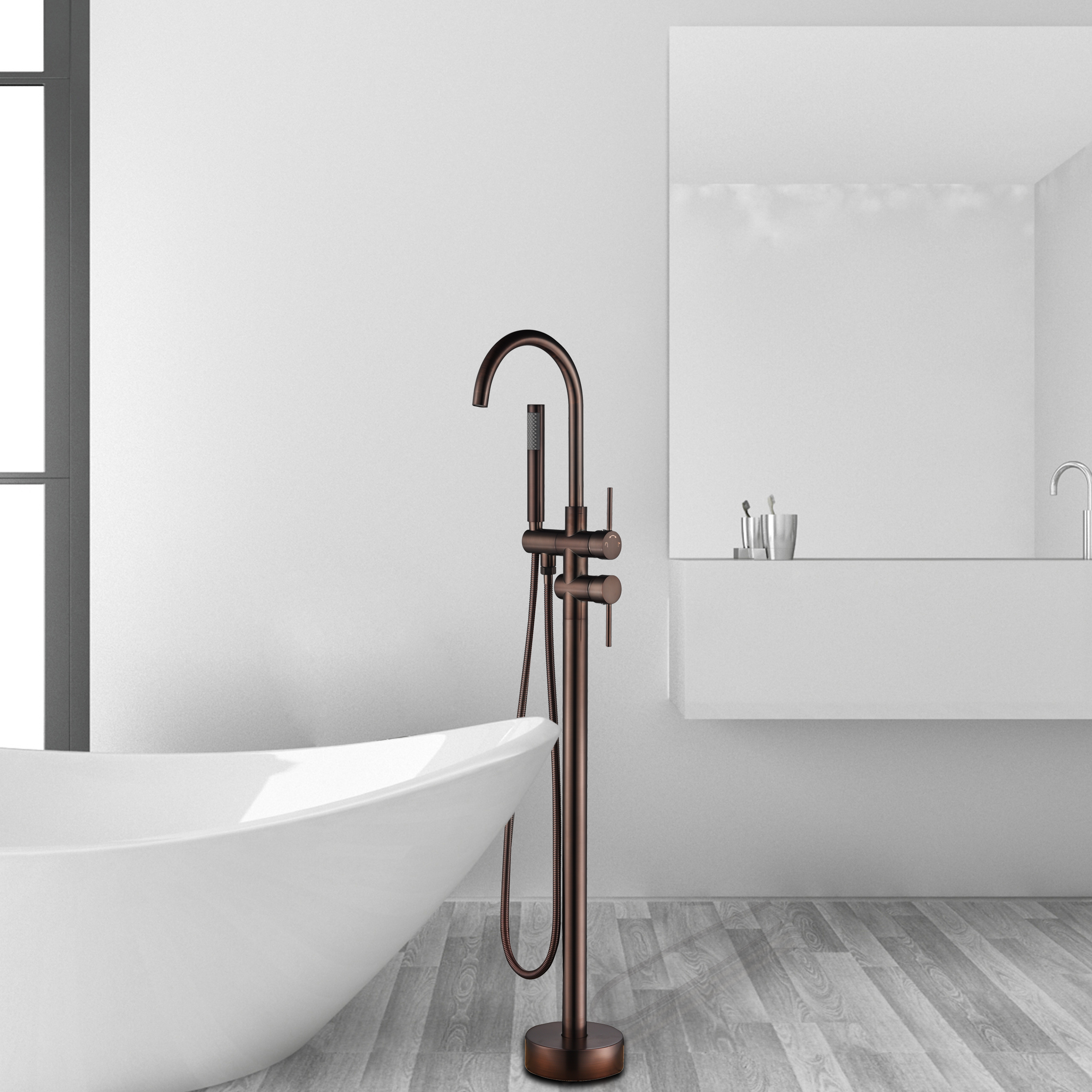 Hot Selling Traditional Style Floor-Mount Bathtub Faucet Thermostatic Bathroom Faucet