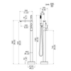 Floormounted Tub Bathroom Bathtub Faucet Stainless Steel Shower Water Mixer