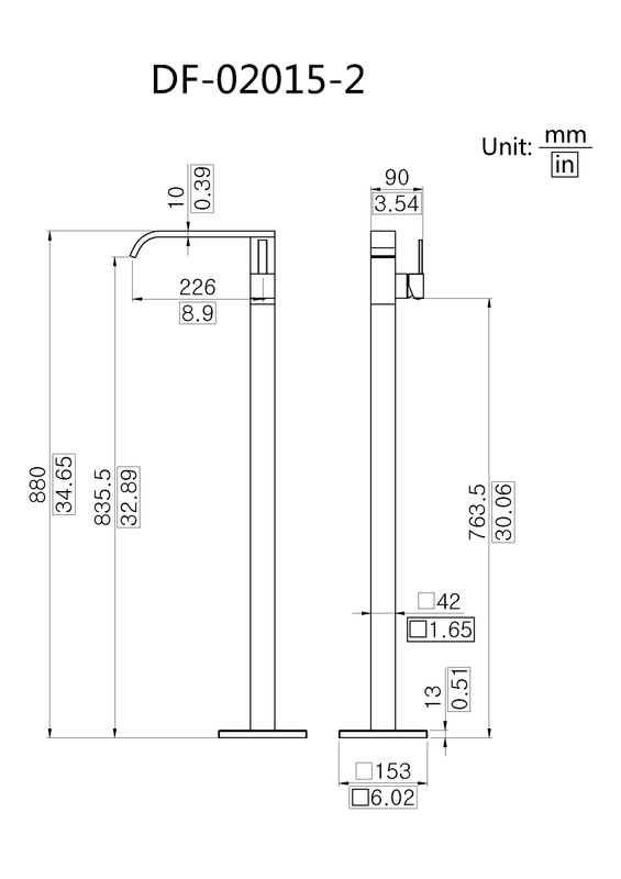 Without Handshower Freestanding Bathtub Faucet DF-02015-2