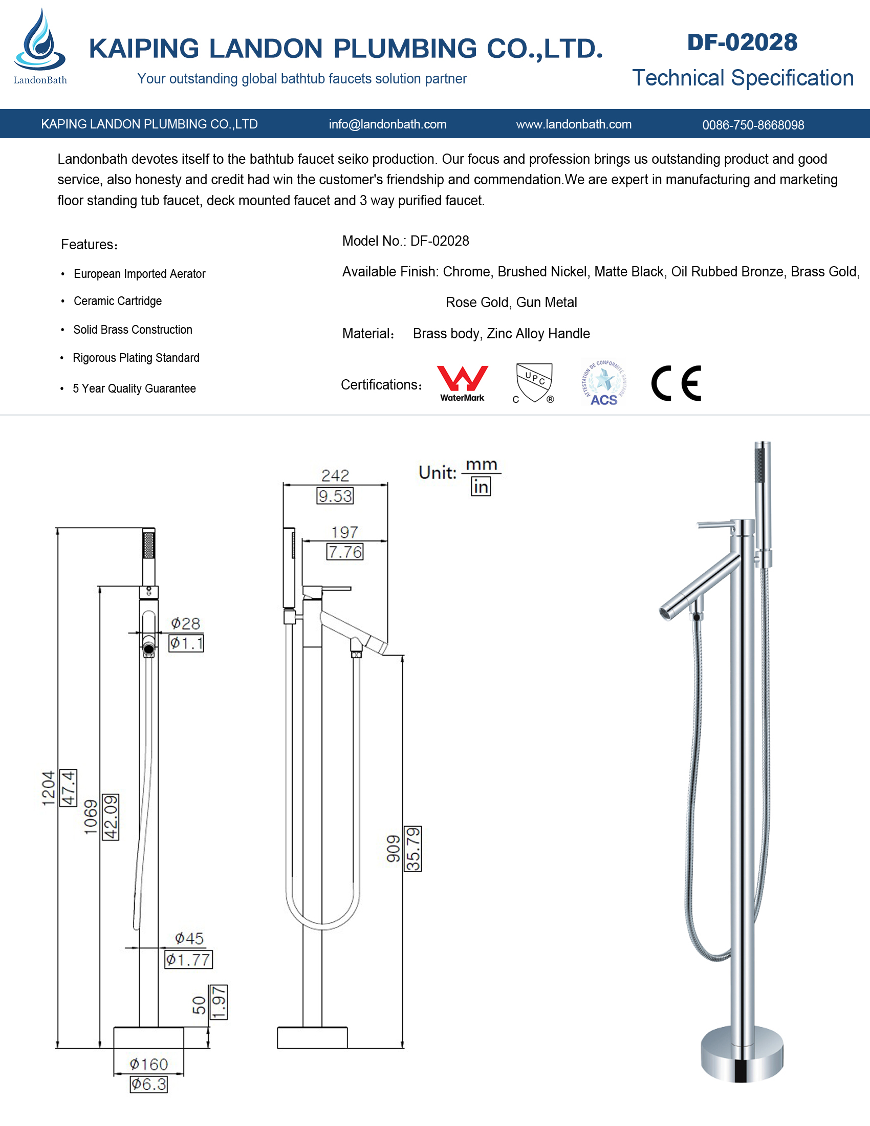 Global Bathtub Faucet Manufacturer