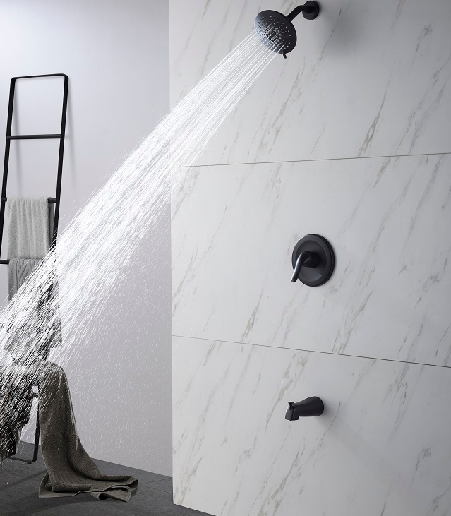 Brass Wall Mounted Concealed Bathroom Shower Faucet Trim Kits Wih Pressure Balance Valve