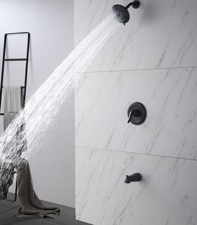 Brass Wall Mounted Concealed Bathroom Shower Faucet Trim Kits Wih Pressure Balance Valve