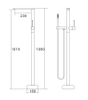 Modern Brass Bathroom Single Handle Hot&Cold Freestanding Tub Faucet