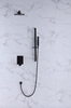 Black Shower Tub Faucet Combo Ceiling Rainfall Traditional Matt Showers Complete Large Rain Head Watermark Mixer Rail Set