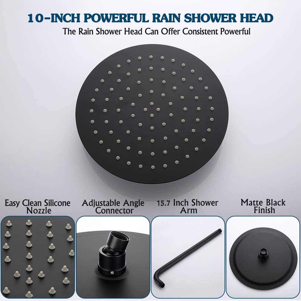 Washroom Wall Mounted Bathtub Mixer with Rainfall Head Brass Concealed Wall Mount Bathtub Faucet