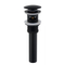 Push and seal pop-up with overflow shower water drain for bathroom black sink stopper