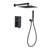 China wall mount black shower set with 10 inch Brass square ultra-thin rainfall shower head