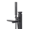 Black Square Single Lever Brass Mixer Tap Freestanding Tub Filler Floor Mounted Single Handle Waterfall Bathtub Faucet