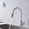 Professional kitchen faucet supplier 304 stainless steel gooseneck pull out single lever sink kitchen faucet mixer water tap