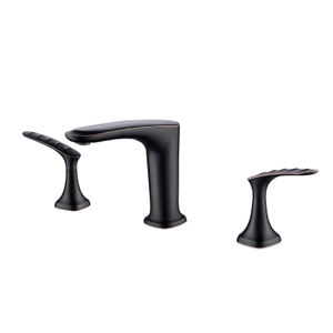 Antique Split Basin Mixer Double Handle Copper Wash Basin Faucet Three Hole