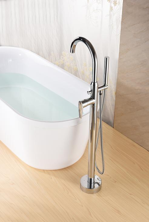 New Design Floor Standing Bath Tub Brass Bathtub Faucet with Single Handle