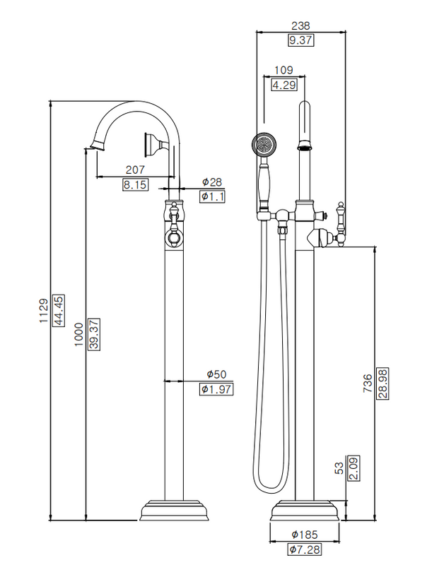 Factory price floor standing tap tub with hand shower bronze color mixer bathtub faucet on sale