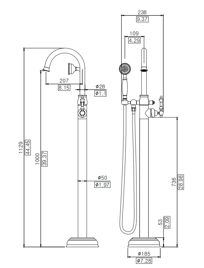 Factory price floor standing tap tub with hand shower bronze color mixer bathtub faucet on sale