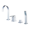 Roman Brass Fast Fill 4 Hole Deck Mounted Bath Tub Faucet With Hand Shower