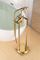 Bathroom accessories royal antique round handle bath faucet brass bathtub faucet with handheld shower head