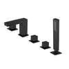 Luxury Design 5 Pieces Bathroom Bath Faucet Brass Matte Black Tub Faucet Fivepiece Bathtub Faucet