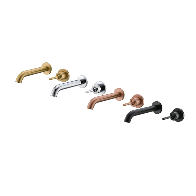 Luxury Wall Mounted Bathroom Basin Faucet,Rose Gold Bathtub Faucet With Brass Roman Tub Mixer Filler,Lavatory Sink Mixer Tap