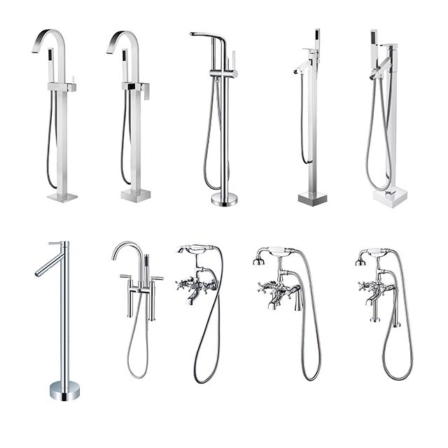 Bathroom Bath tub hot and cold shower mixer black freestanding brass bathtub faucet