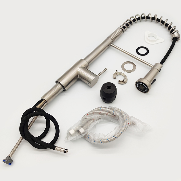 High Quality Kitchen Faucet Lead-free Hot Cold Water Tap 304 Stainless Steel Pull Down Spring Kitchen Sink Faucet