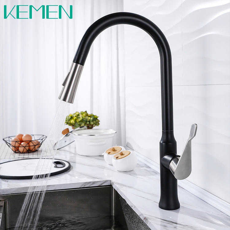 New Product Series 304 Kitchen Faucets Matte Black Pull Down Kitchen Sink Faucet