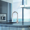 China Hot Sale One-handle Brushed Kitchen Sink Mixers High Arc Pull Down Sprayer Kitchen Faucet Stainless Steel Faucet