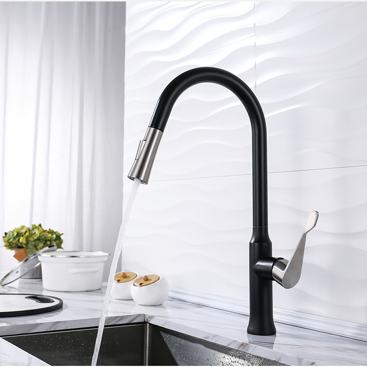 Contemporary Mixer Tap Stainless Steel Kitchen Sink Faucet Hot And Cold Pull Down Kitchen Faucet