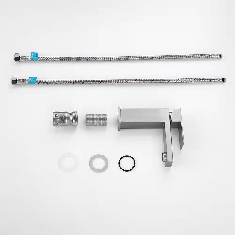 Top Selling Hot Cold Water Single Handle Bathroom Basin Sink Faucet 304 Stainless Steel Brushed Basin Faucet Mixer