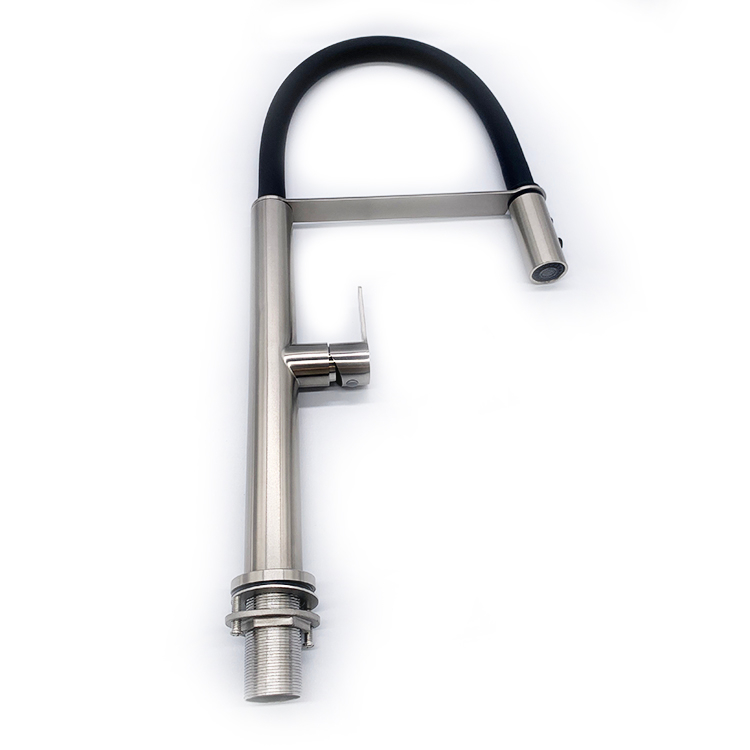 Flexible Silicone Hose Hot And Cold Water Mixer Pull Down Sprayer Tap Silicone Kitchen Faucet