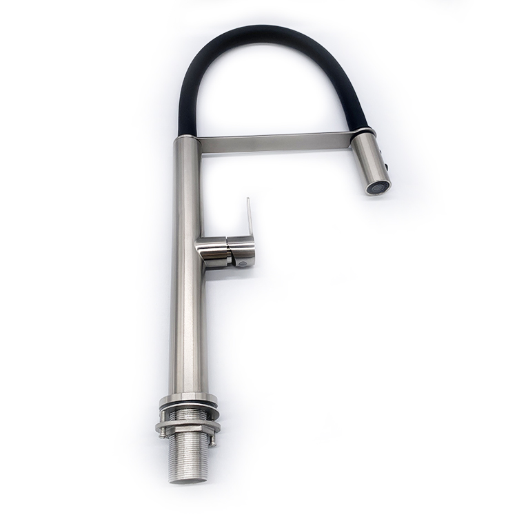 Flexible Silicone Hose Hot And Cold Water Mixer Pull Down Sprayer Tap Silicone Kitchen Faucet