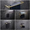 Brushed Gold Bathroom Accessories Set Double Towel Rod 67Series
