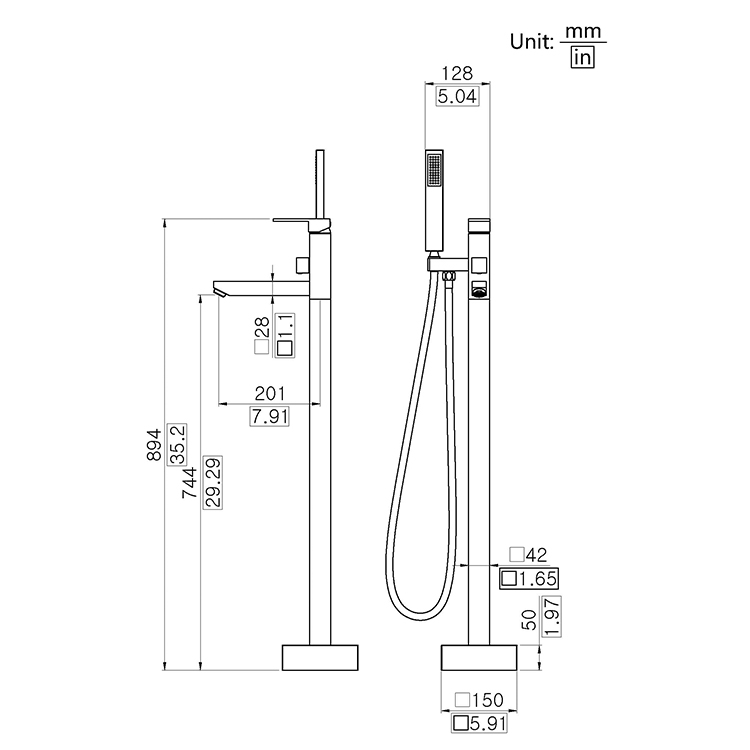 Attractive Design Freestanding Bathtub Faucet DF-02010
