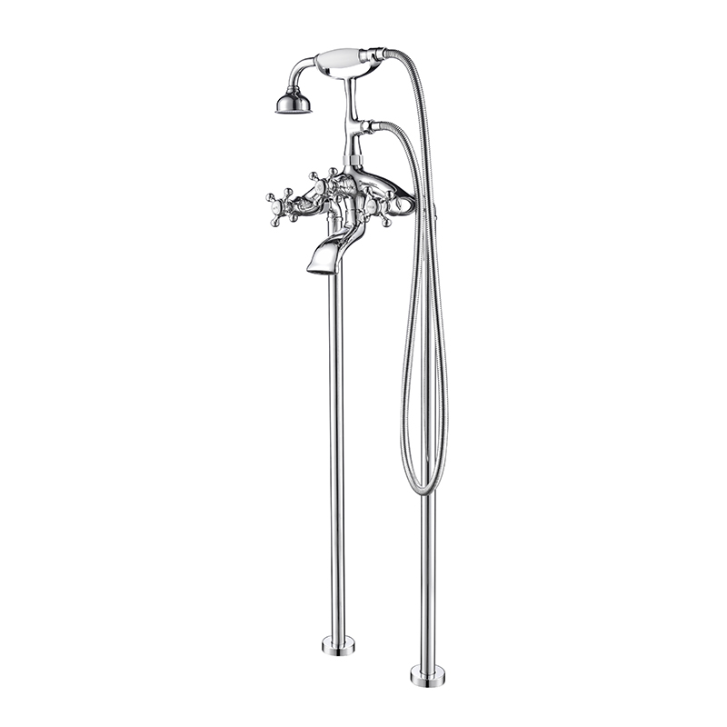 Classic Vintage Golden Floor Bathtub Faucet Tub Mixer Tap