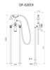 Classic Vintage Golden Floor Bathtub Faucet Tub Mixer Tap