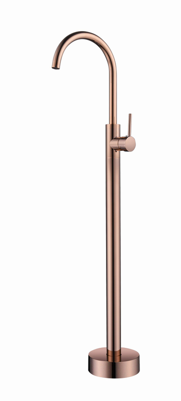 Bathroom Matte Black Round Free Standing Bathtub Faucet DF-02012-2