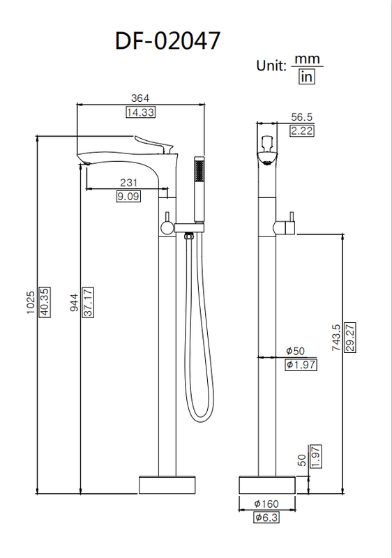 Unique Design WATERMARK Matt Black Freestanding Faucet Floor Tap For Free Standing Bath