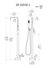 Brass Designed Square Floorstanding Bath Filler Faucet DF-02018-2