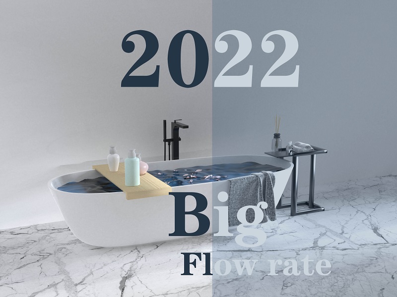 Big flow rate bathtub mixer
