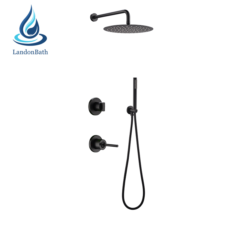 Wall Mounted Shower Head Brass Gold Color Bath And Faucet Bathroom Brushed Set Matt Black Mount Mixer Rainfall Sets Rose