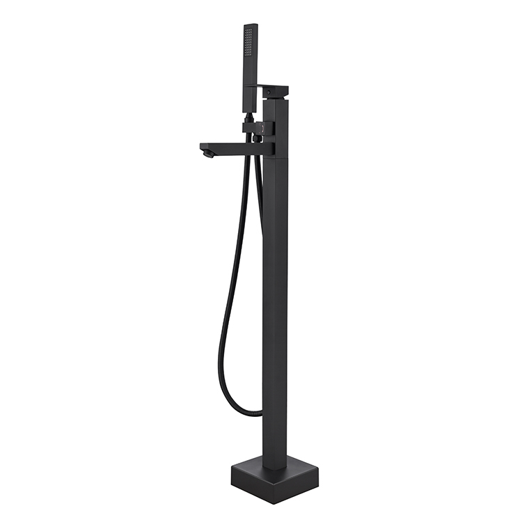 Luxury Matte Black Floor Mounted Bath Faucets Free Standing Tub Faucet With Rough-in Valve for America