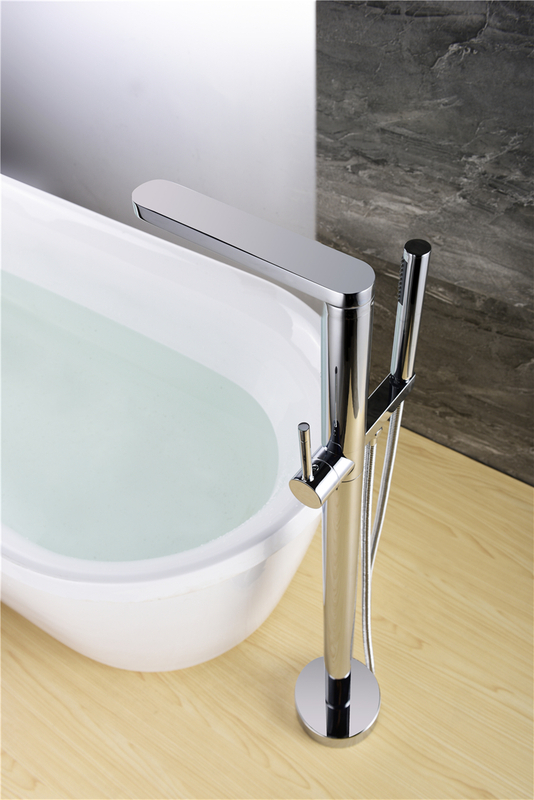 Floor Standing Shower Faucet Mounted Self Bathtub System With Tub Spout Stand Alone Bath Faucets Single Lever Bathroom Rain