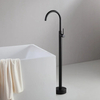 Bathroom Matte Black Round Free Standing Bathtub Faucet