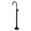 Bathroom Matte Black Round Free Standing Bathtub Faucet