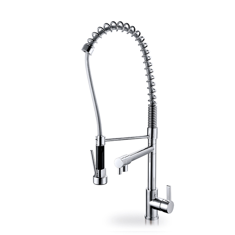 Pull Down Brass Mixer Spring Kitchen Faucet With Spray Torneira Cozinha Flexivel